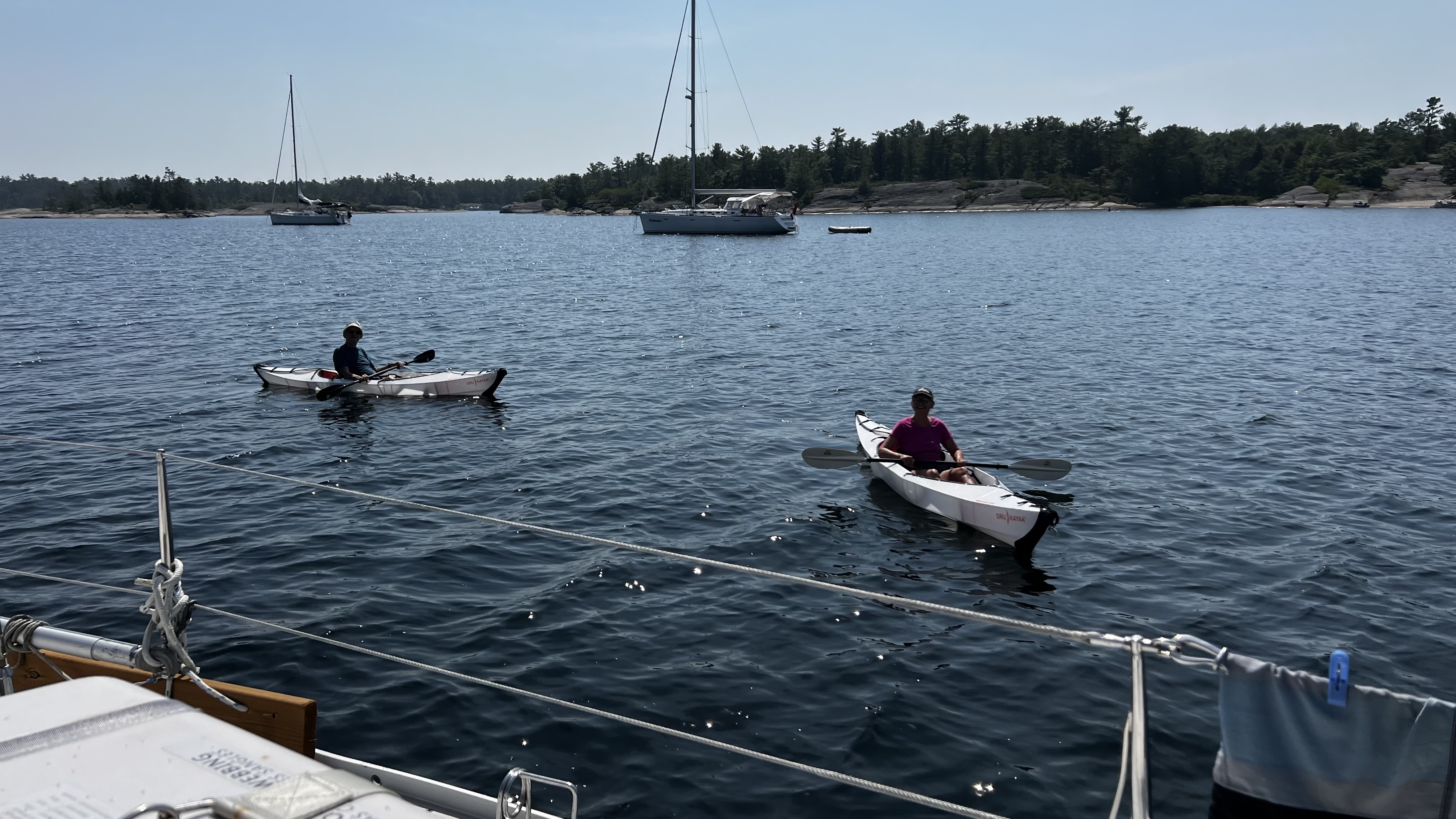 Our friends enjoying the kayaks